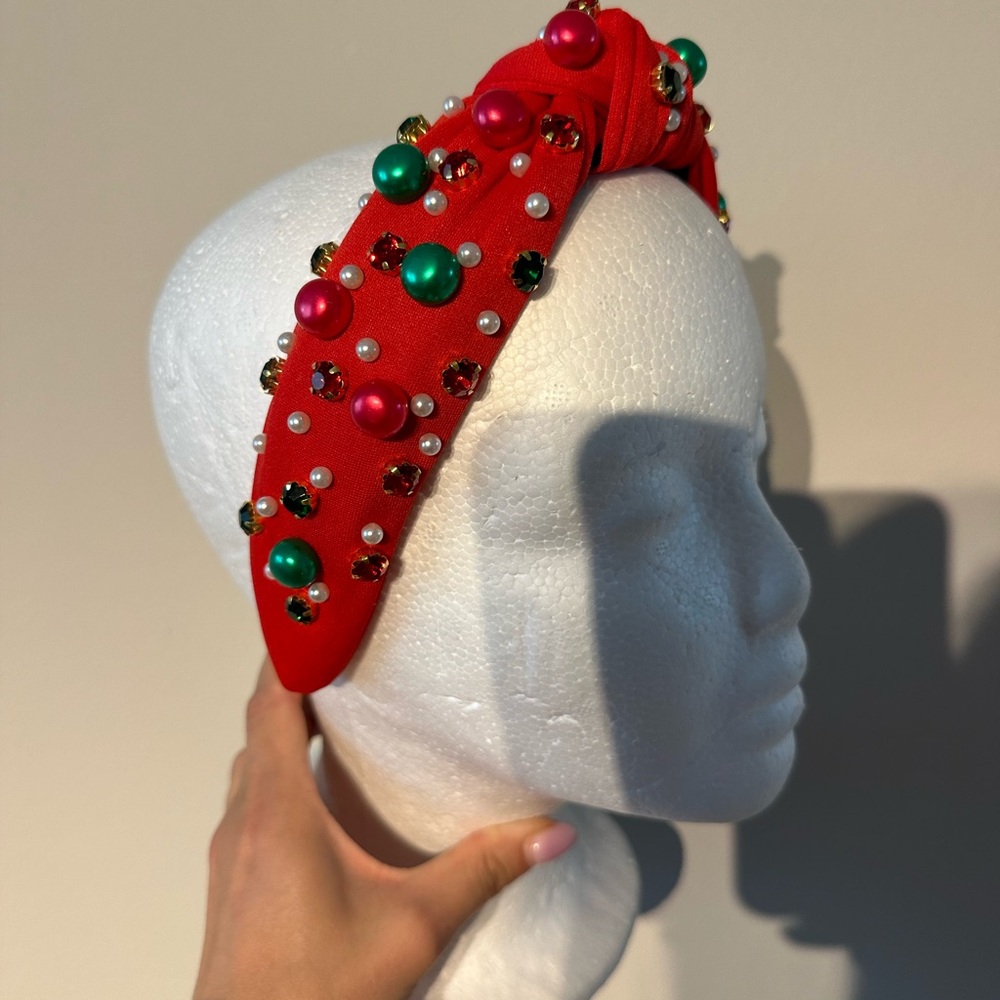 Red Embellished Headband - Picture 2 of 2